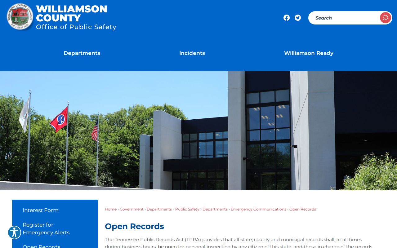 Williamson County Open Records information