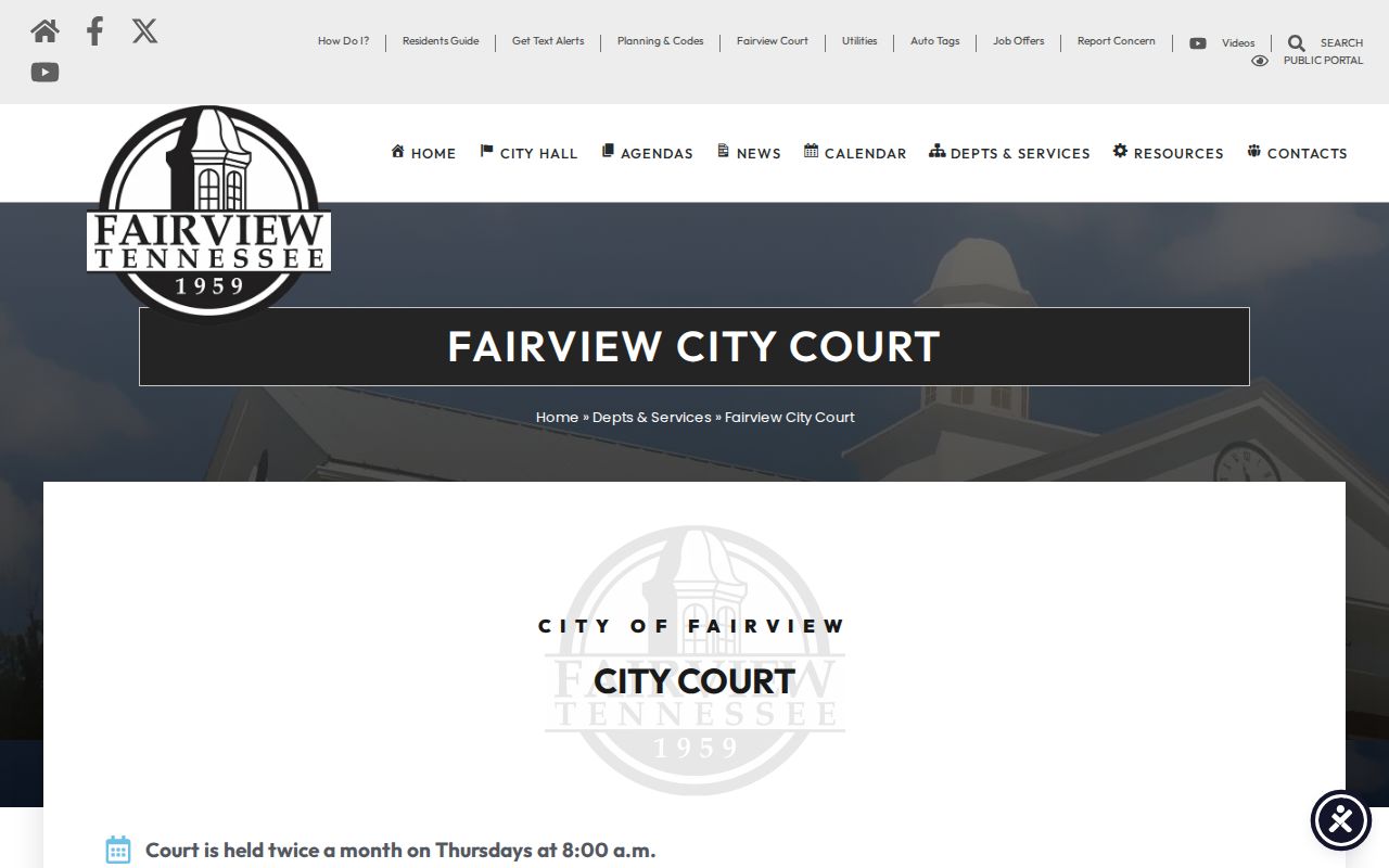 Fairview City Court docket and clerk information